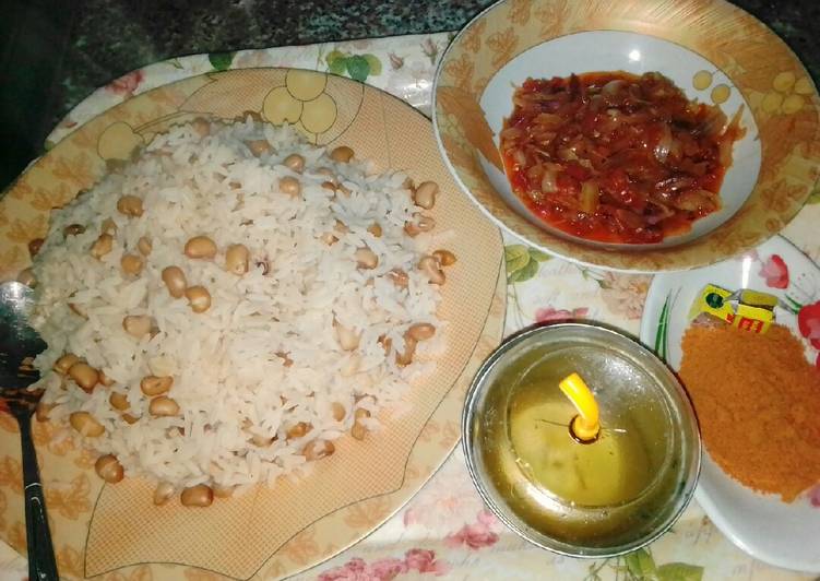 Recipe of Super Quick Homemade Rice n beans (garau-garau)