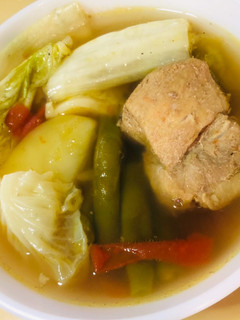 A picture of Pork & Vegetables in a Lightly Spiced Clear Broth (Turmeric - Garam Masala).