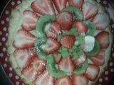 Tarta de crema y frutas
