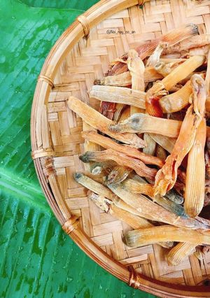 Hình của món Sái sùng rang bằng nồi chiên không dầu.