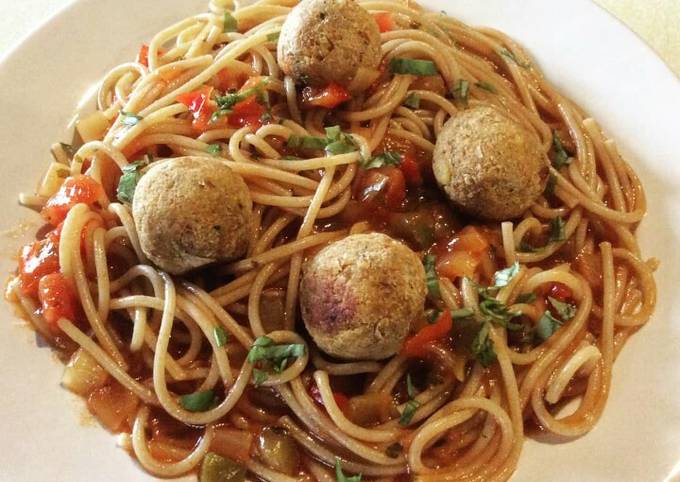 Vegan Meatballs Spaghetti