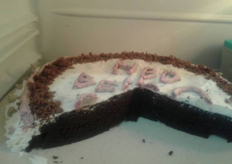 Tart brownis kukus ulangtahun (no oven)