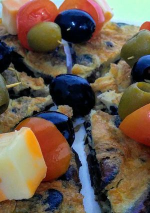 Una foto de Níscalos en tortilla de huevos