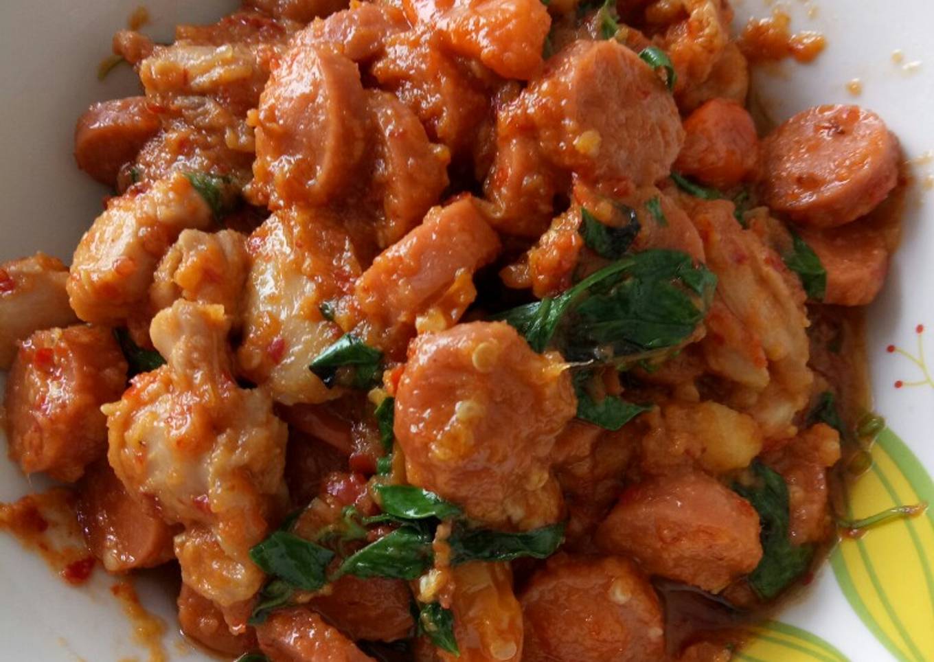 Ayam sosis rica gembira ππ