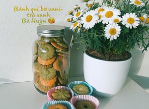 Hình của món Bánh qui bơ vani- trà xanh.
