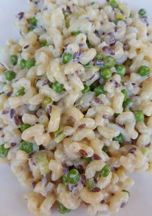 Une photo de Coquillettes au lin et au petits pois
