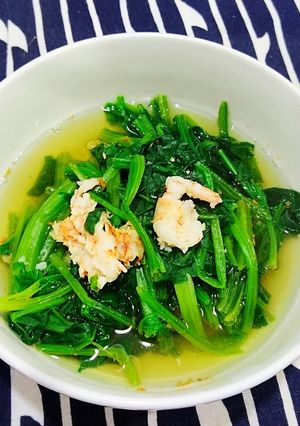 Hình của món Canh cải bó xôi nấu tôm.