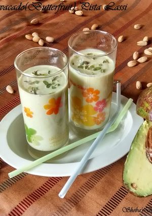 A picture of Avacado(butterfruit) Pista Lassi.