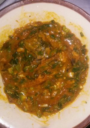A picture of Okra nd ogbono soup.