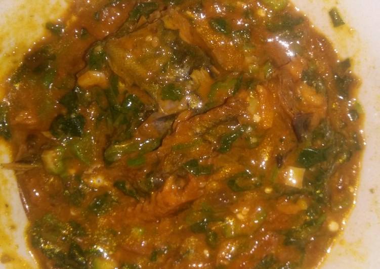 Recipe of Quick Okra nd ogbono soup