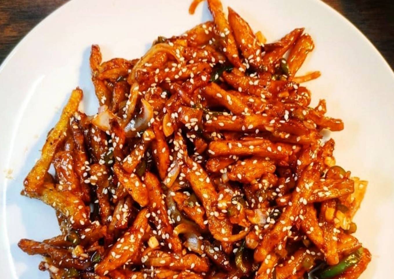 Honey fried fries with sesame