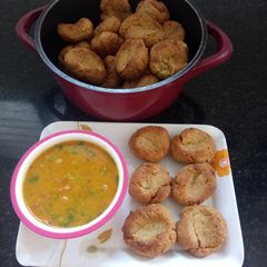 A picture of Rajsthani Daal Bati.