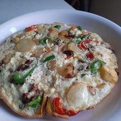 A picture of Mince meat/ potatoes frittata.