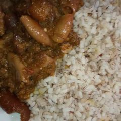 Ofada rice A picture of Ofada rice.
