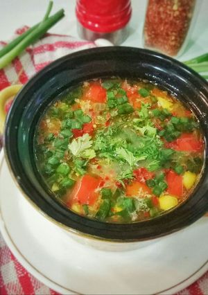 A picture of Barley and Vegetables soup.
