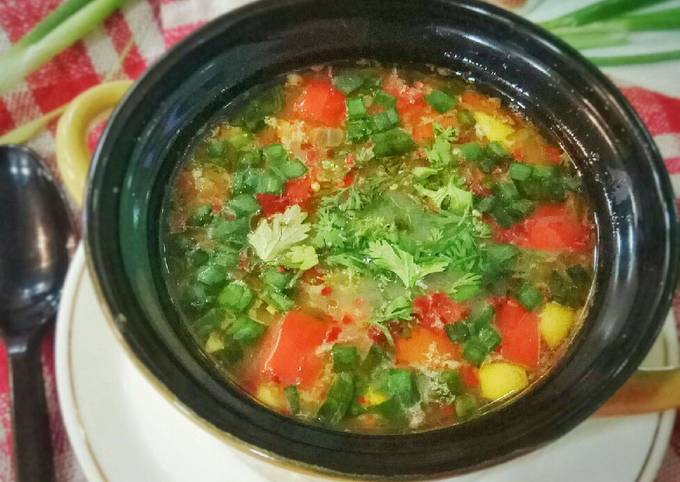 Recipe of Super Quick Homemade Barley and Vegetables soup