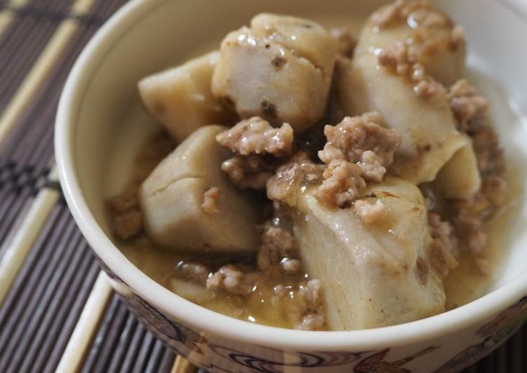 Simple Way to Prepare Any-night-of-the-week Taro Potatoes with Starchy Soy Sauce (Satoimo Ankake)