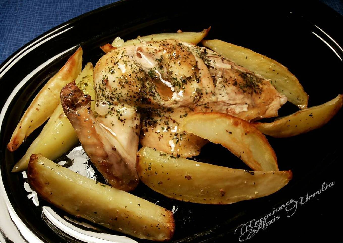 Pechuga al horno con patatas asadas