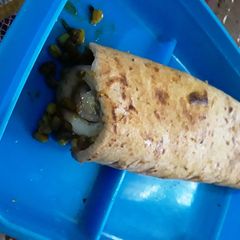 A picture of Sprouted moong kathi roll.