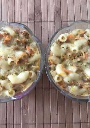 Foto resep Macaroni beef kukus (mpasi 10+)