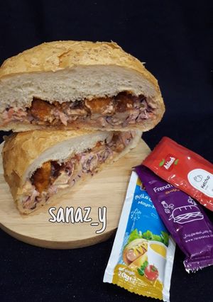 عکسی از دستور ساندویچ مرغ کنتاکی