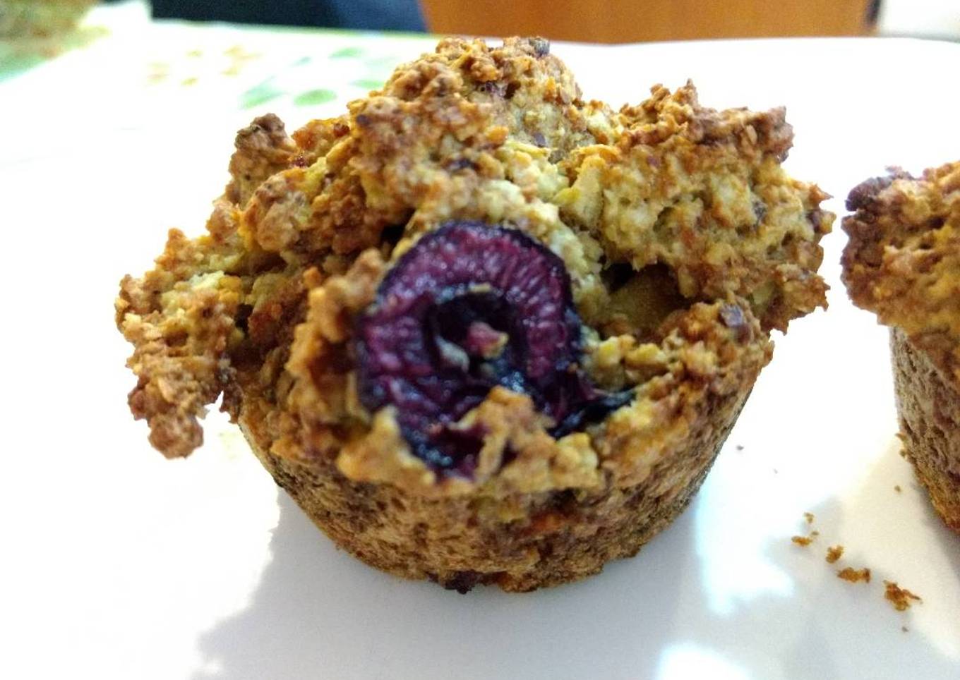 Cherry Mango Oats muffin (sugar free, gluten free)樱桃芒果燕麦马芬