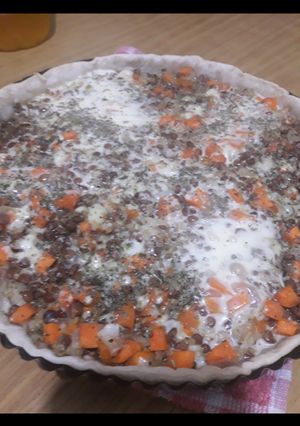 Una foto de Tarta de zanahoria y lentejas