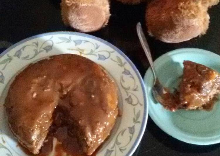 Bolu pisang kopi saus karamel (tanpa telur)