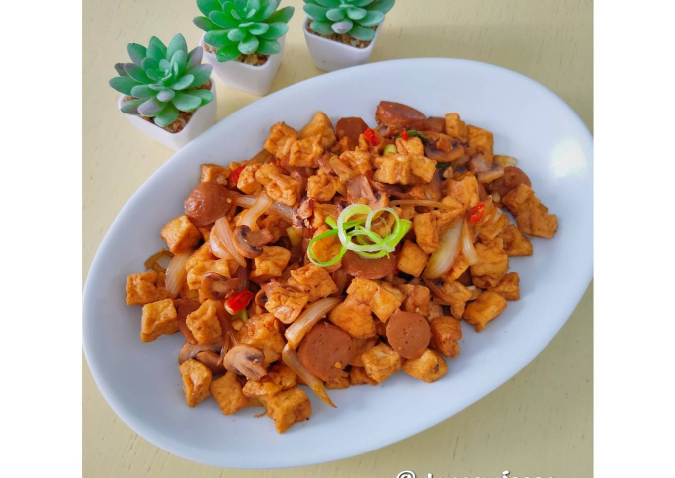 Tumis Tahu Bakso Champignon Saus Teriyaki