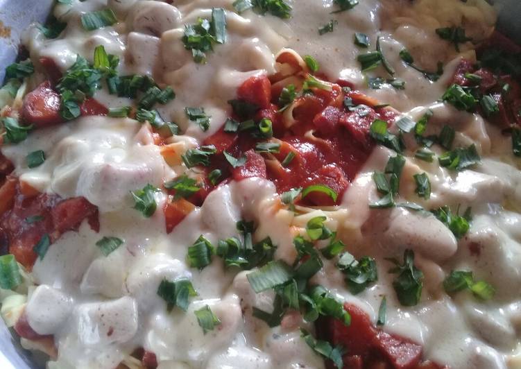 * Macarrão com mussarela ao forno - Gozhowgos