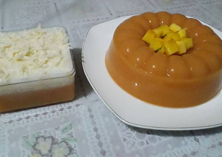 Langkah Mudah untuk Mengolah Pudding mangga vla keju, Enak