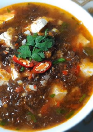 Foto resep Sup Merah Rumput Laut Tahu