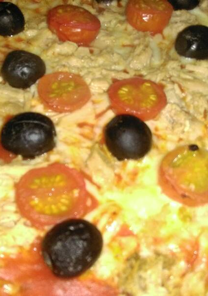 Una foto de Pizza con base de coliflor