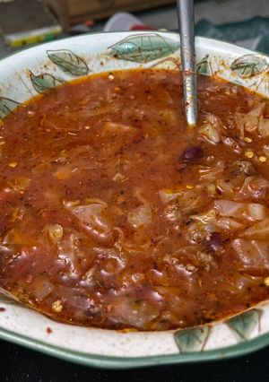 A picture of Cabbage Beef Soup.