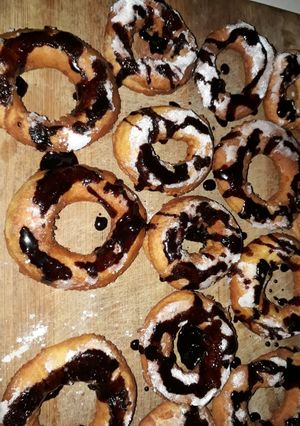 Una foto de Rosquillas bañadas en chocolate