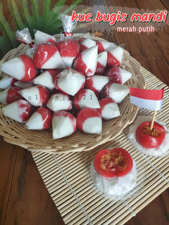 Foto resep Kue bugis mandi merah putih