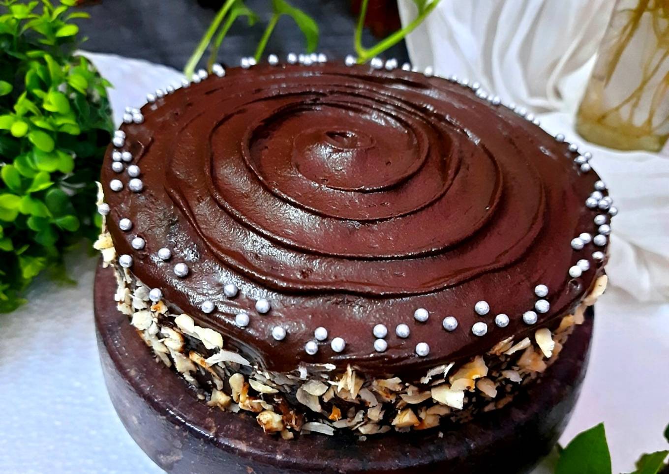 Chocolate Cake with Whipped Chocolate Ganache