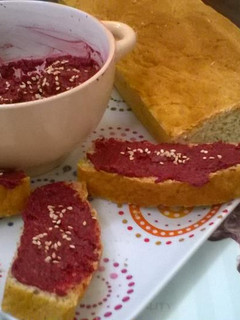Una foto de Pasta de betabel o remolacha para untar. (SlowCooker-Olla de cocción lenta)