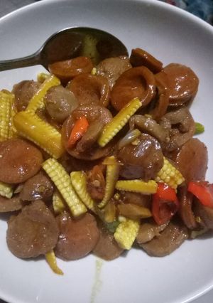 Foto resep Tumis bakso sosis pedas manis