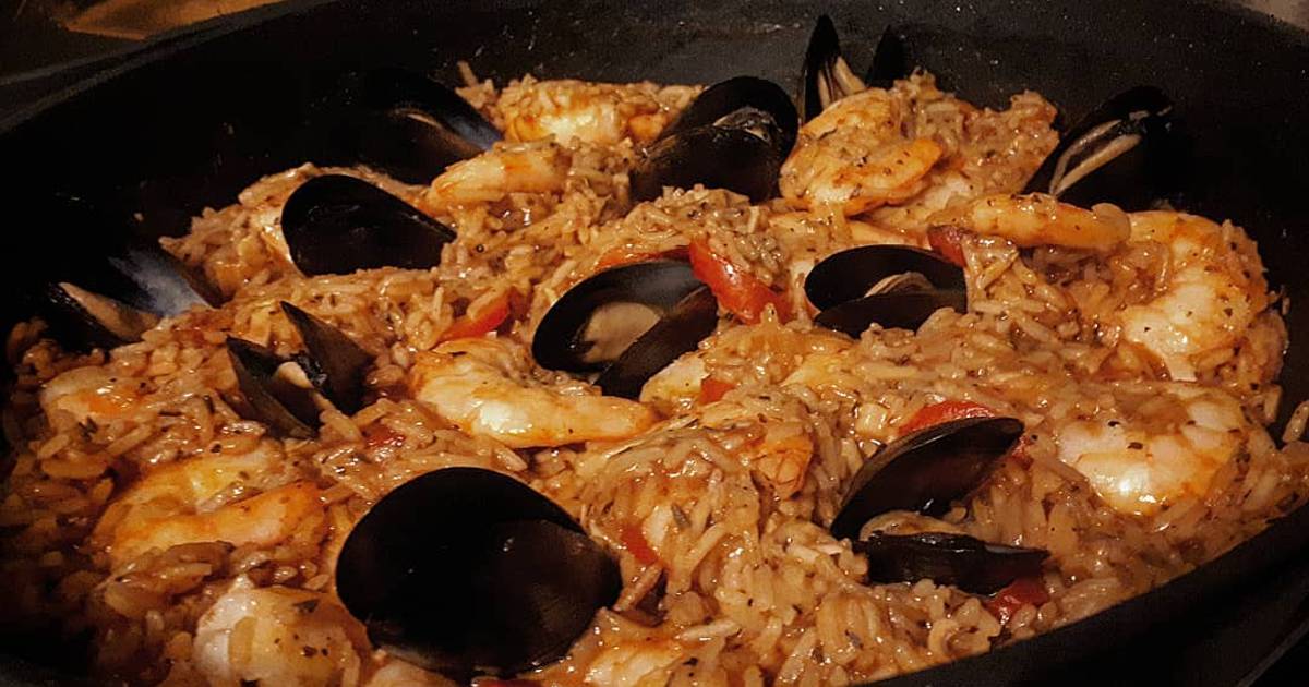 Рецепт паэлья с морепродуктами пошагово с фото