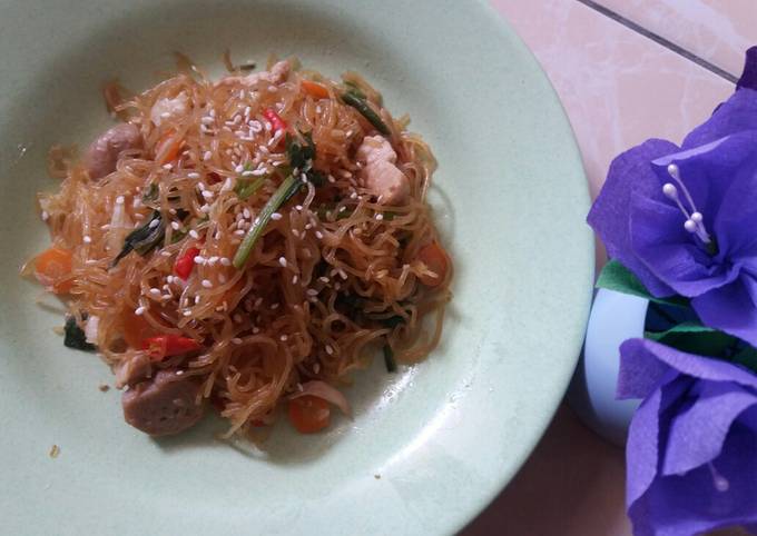 Resep Bihun goreng ala japchae korea Anti Gagal
