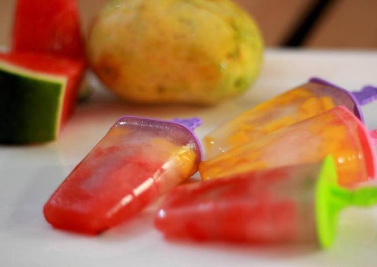 Simple Way to Prepare Homemade Healthy &amp; guilt free – mango watermelon popsicles