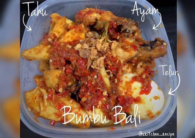 Ayam, Tahu, Telur Bumbu Bali