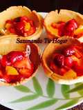 Canastas Rellenas de Frutas🍇🍓🍈🍍🍌