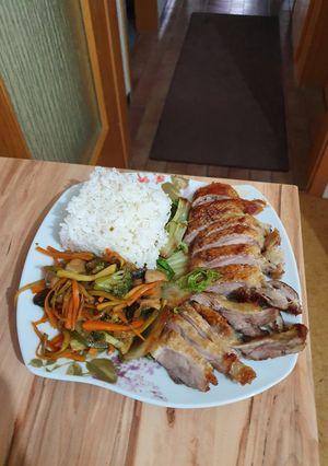 O poză a rețetei Rață cu legume și orez basmati.