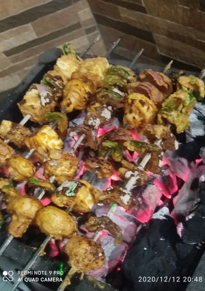 A picture of Mushroom paneer Tikka.