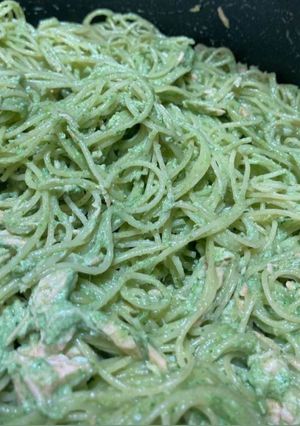 Foto de Massa com Creme de Espinafres e Salmão