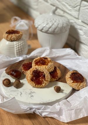Фото Хрустке пісочне печиво в кунжуті🍪.