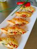 Puff pastry isi paprika chive cream cheese