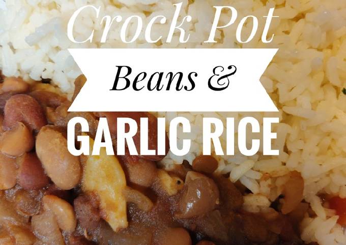 Vegan Crock pot Beans & Garlic Rice 🍚